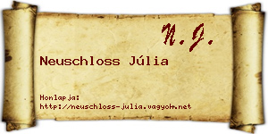 Neuschloss Júlia névjegykártya